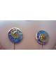 Boucles d'oreilles Spirale argent massif émaux couleur
