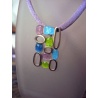 Pendentif argent massif émaux pastel