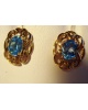 Boucles d'oreilles topazes bleus or jaune 750