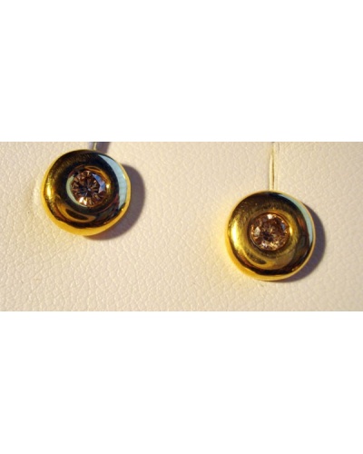 Boucles d'oreilles diamants or jaune 750 serti clos