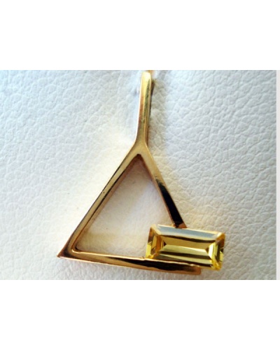 Pendentif triangle zirconium or jaune 750