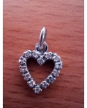 Pendentif coeur diamants or blanc 750 PM