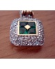 Pendentif Coussin émeraudes carrées diamants or 750