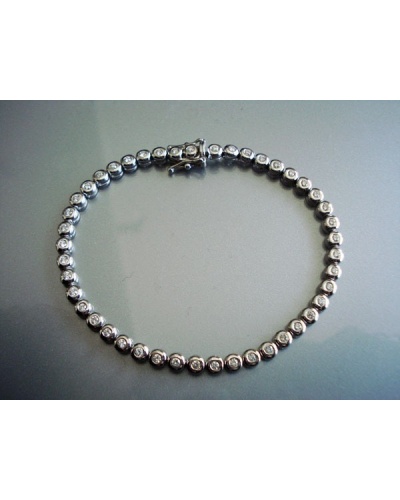 Bracelet rivière diamants or blanc 750