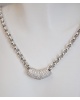 Pendentif cylindre diamants or blanc 750