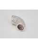 Pendentif cylindre diamants or blanc 750