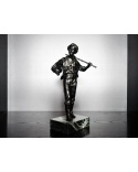 Statuette bronze massif et onyx