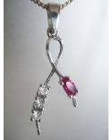 Pendentif vintage rose zirconium argent massif