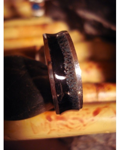 Bague homme émaux noirs-gris argent