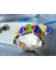 Bague émaux multicolores argent