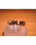 Anillo acero trenzado y oro 750