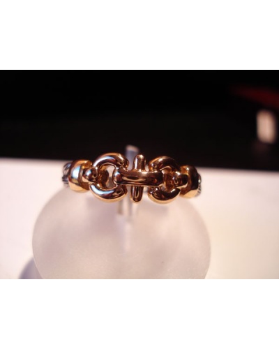 Bague acier tressé et or 750