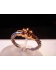 Bague câble acier et or 750