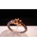 Ring steel cable and gold 18 kt