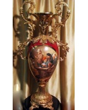 Grand vase bronze massif et porcelaine