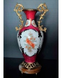 Vase roses bronze massif porcelaine