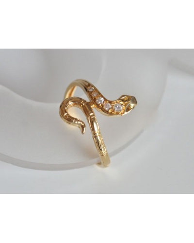 Bague serpent diamants or jaune 750