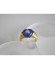 Bague coeur agathe bleue diamant or jaune 750 Alain Roure