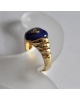 Bague coeur agathe bleue diamant or jaune 750 Alain Roure