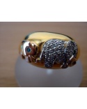 Bague éléphants diamants 3 ors 750 Alain Roure