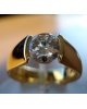 Bague solitaire diamant or jaune 750