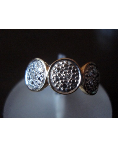 Bague 3 ronds diamants or 750 bicolore