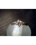 Bague solitaire diamant or jaune 750 6 griffes
