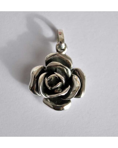 Pendentif Rose argent massif 925 GM