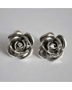 Boucles d'oreilles Rose argent massif 925 GM