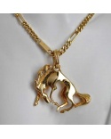 Pendentif Cheval pour homme plaqué-or