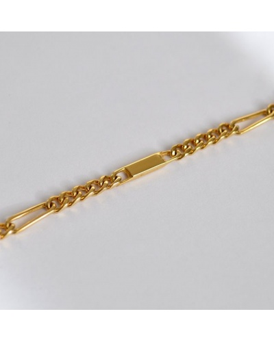Bracelet maille alternée plaqué-or 18 cm