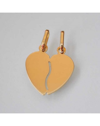 Pendentif coeur à partager PM or jaune 750