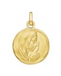 Médaille vierge profil or jaune 750
