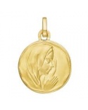 Virgin profile medal 16 mm gold 18 kt