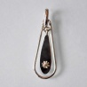 Pendentif vintage ovale articulé diamant or blanc 750