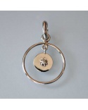 Pendentif vintage cercle articulé diamant or blanc 750