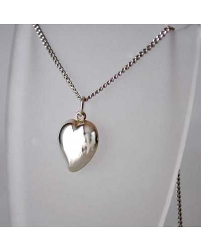 Pendentif cœur creux argent massif 925