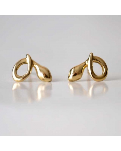 Boucles d'oreilles serpent rond or jaune 750