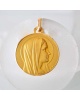 Médaille vierge or jaune 750 16 mm