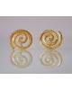 Boucles d'oreilles spirale satinée or jaune 750