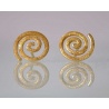 Boucles d'oreilles spirale satinée or jaune 750