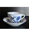 Boîte 6 tasses à thé Oignon Bleu porcelaine de Bohême