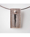 Pendentif Cubista émaux noirs argent 925 Arior