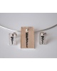 Pendentif Cubista émaux noirs argent massif 925
