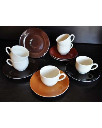 Boîte 6 tasses Les Expressos porcelaine Philippe Deshoulières