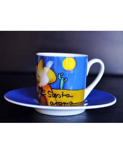 Boîte 6 tasses espresso Siesta Aroma porcelaine Rushbrookes