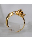 Bague chien diamants or jaune 750