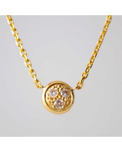 Collier rond diamants or jaune 750