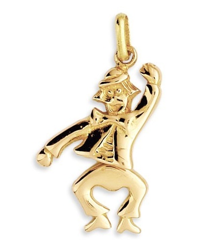 Pendentif clown articulé or jaune 750