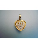 Pendentif coeur or jaune 750 pavé de zirconiums